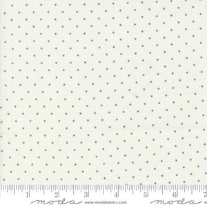 Dot Cream Medium Blue 55307 11  by Camille Roskelley - Moda - 1/2 yard