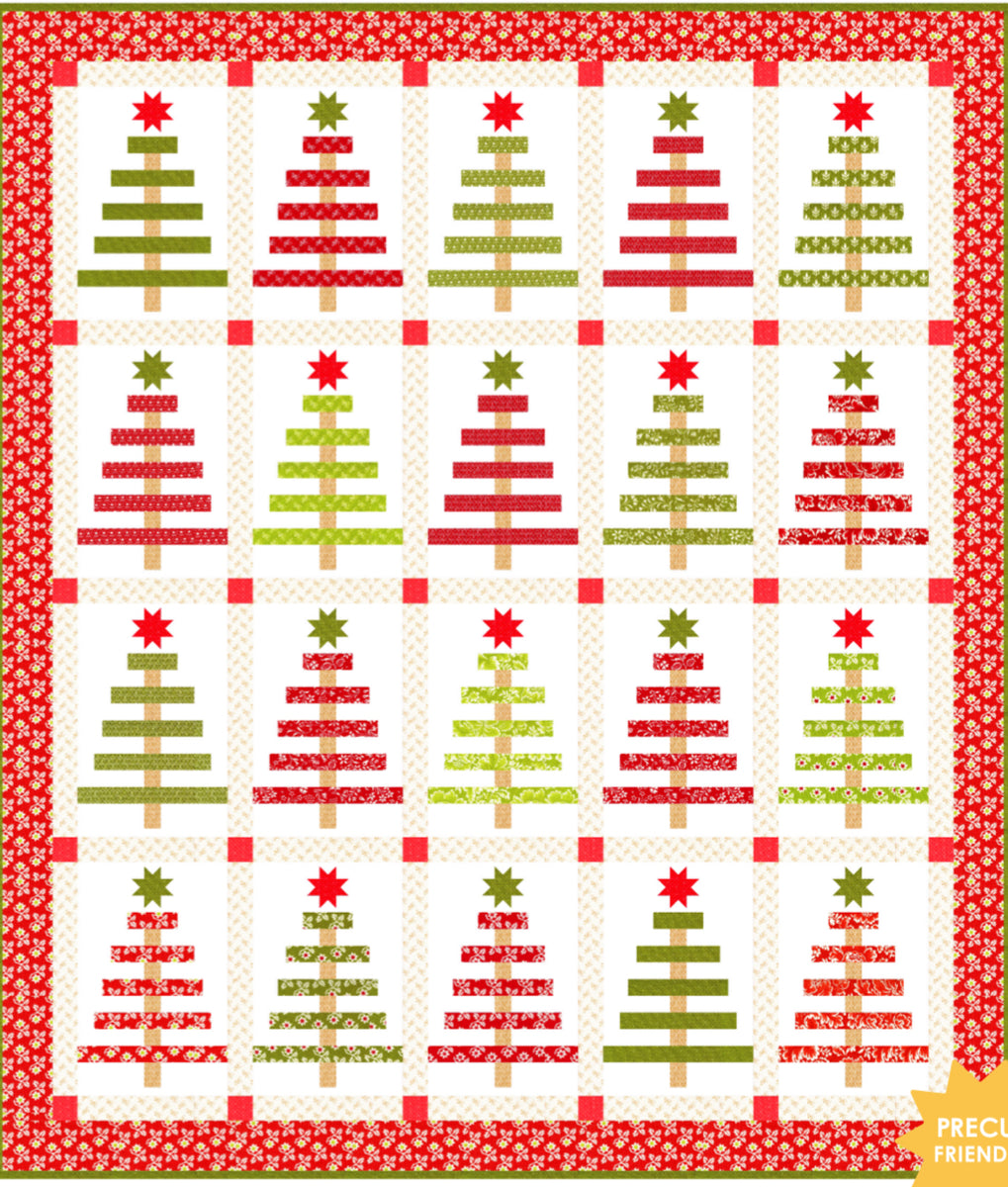 Yuletide Spruce Quilt Kit using Buon Natale by Fig Tree - Moda- 60" X ...