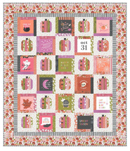 Layer Cake Pumpkins Quilt Kit in Hey Boo fabrics by Lella Boutique - Moda- 64 1/2" x 74 1/2"