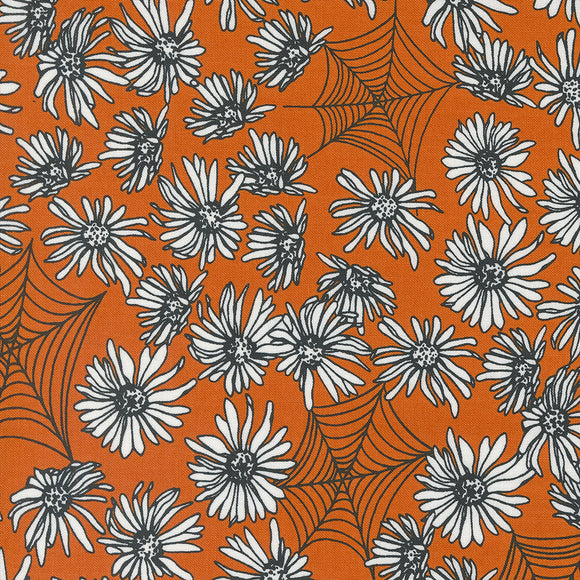 Noir Whispering Webs Pumpkin 11541 24 by Alli K Design - Moda- 1/2 Yard