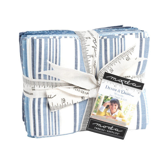 PREORDER Denim and Daisies Wovens Fat Quarter Bundle 12222AB- 15 prints by Fig Tree and Co