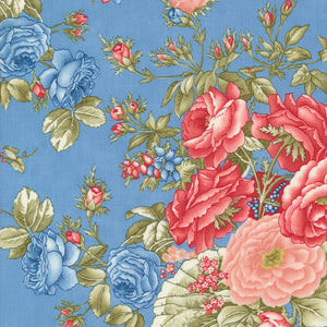 Grand Haven Cabbage Rose Sky 14980 16 by Minick & Simpson - Moda- 1/2 Yard