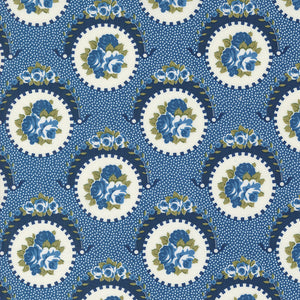 Grand Haven Sweet Floral Nautical Blue 14981 18 by Minick & Simpson - Moda- 1/2 Yard