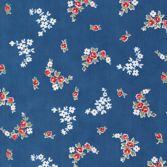 Grand Haven Blooming Garlands Nautical Blue 14983 18 by Minick & Simpson - Moda- 1/2 Yard