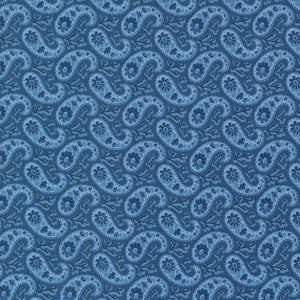 Grand Haven Bandana Paisley Stripe Nautical Blue 14986 18 by Minick & Simpson - Moda- 1/2 Yard