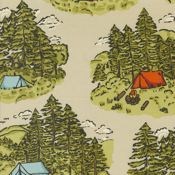 The Great Outdoors Vintage Camping Sand 20880 12 by Stacy Iest Hsu- Moda - 1/2 yard