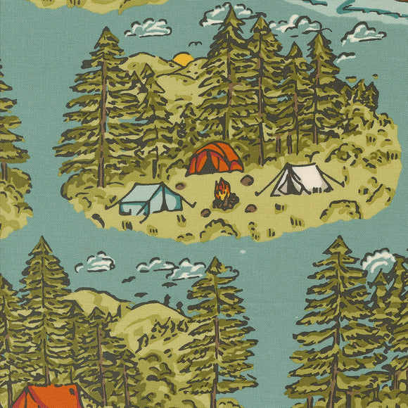 The Great Outdoors Vintage Camping Sky 20880 18 by Stacy Iest Hsu- Moda - 1/2 yard