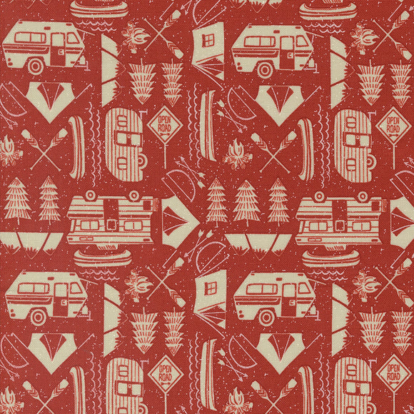 The Great Outdoors Open Road Fire 20884 15 by Stacy Iest Hsu- Moda - 1/2 yard