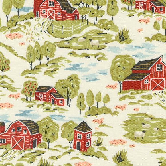 Farmstead Vintage Farm Scene Porcelain 20901 11 by  Stacy  Lest Hsu- Moda-1/2 Yard