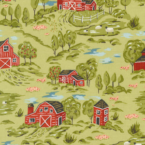 Farmstead Vintage Farm Scene Celery 20901 17 by  Stacy  Lest Hsu- Moda-1/2 Yard