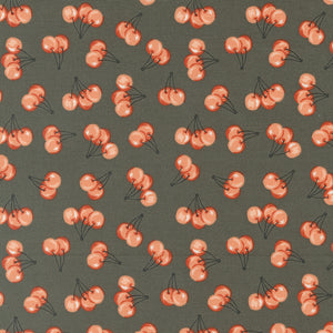 Farmstead Farm Fresh Cherries Charcoal 20906 16 by  Stacy Iest Hsu- Moda-1/2 Yard