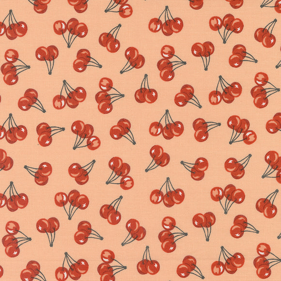 Farmstead Farm Fresh Cherries Light Coral 20906 20 by  Stacy Iest Hsu- Moda-1/2 Yard