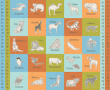 Animal Park Fun Block Panel Multi 20968 11 by Stacy Iest Hsu- Moda- 1 Yard