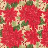Holiday Cheer Vintage Poinsettia Natural  20971 11 by Stacy Iest Hsu- Moda- 1/2 Yard