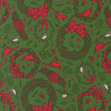 Holiday Cheer Deck The Halls Evergreen 20973 14 by Stacy Iest Hsu- Moda- 1/2 Yard