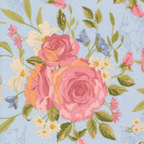 My Secret Garden Grandma's Rose Garden Sky  20980 20 by Stacy Iest Hsu- Moda- 1/2 Yard