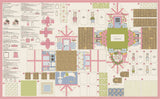 My Secret Garden- Garden Bunny Cottage Panel-Cloud 20989 11 by Stacy Iest Hsu- Moda- 36" X 60"