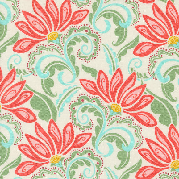 Tango Valencia Cream Tangerine 27331 11 by Kate Spain-Moda- 1/2 Yard