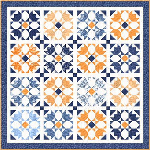 PREORDER Rosehips Quilt Kit using Denim and Daisies  by Fig Tree and Co- Moda-80