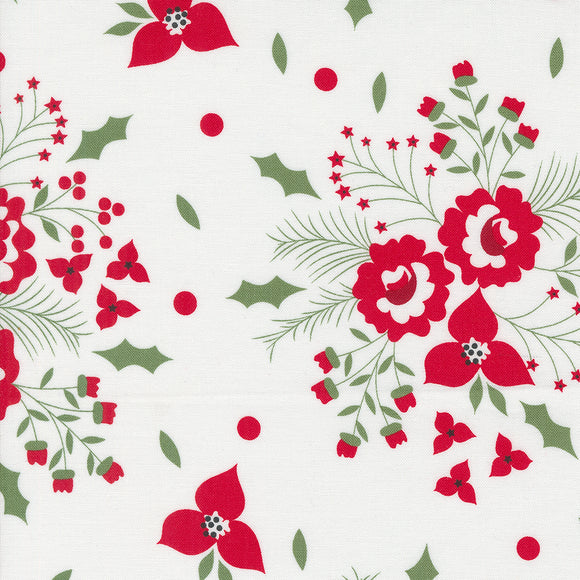 PREORDER Starberry Holiday Rose Off White 29180 11 by Corey Yoder- Moda- 1/2 yard