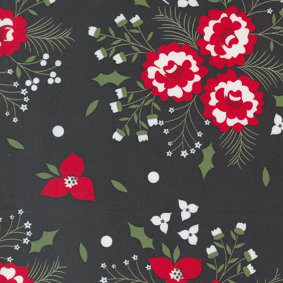 PREORDER Starberry Holiday Rose Charcoal 29180 14 by Corey Yoder- Moda- 1/2 yard