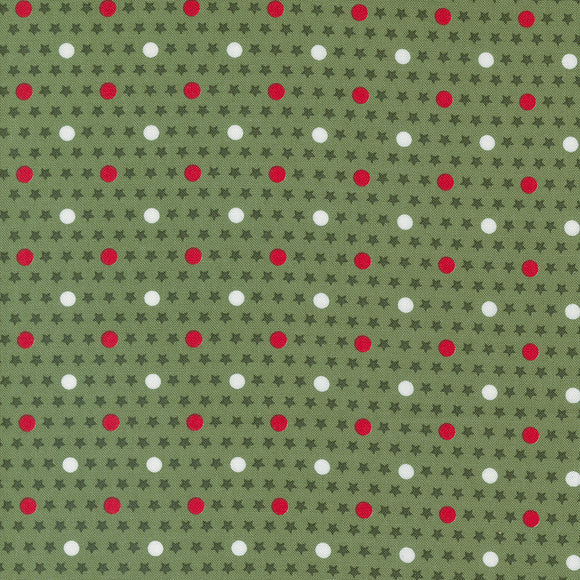 PREORDER Starberry Polka Star Dots Green 29186 13 by Corey Yoder- Moda- 1/2 yard