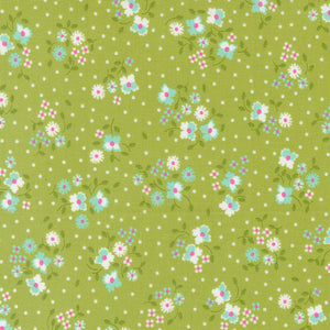 Cali & Co Flower Dot Pistachio 29190 17 by Corey Yoder- Moda- 1/2 Yard