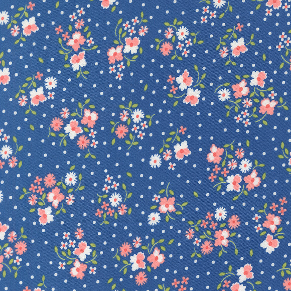 Cali & Co Flower Dot Cobalt 29190 21 by Corey Yoder- Moda- 1/2 Yard