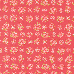 Cali & Co Ring Around Posie Flamingo 29191 12 by Corey Yoder- Moda- 1/2 Yard