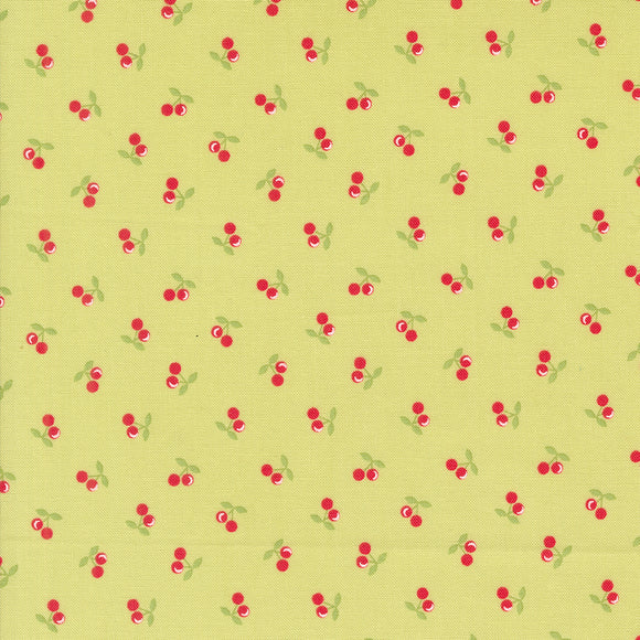 Cali & Co Cherries Light Lime 29194 18 by Corey Yoder- Moda- 1/2 Yard