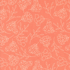 Abloom Spring Sketch Coral 29211 12 by Corey Yoder- Moda- 1/2 yard