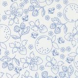 Fruit Salad- Fruit Sketch- Off White Cobolt 29241 31 by Corey Yoder- Moda- 1/2 Yard