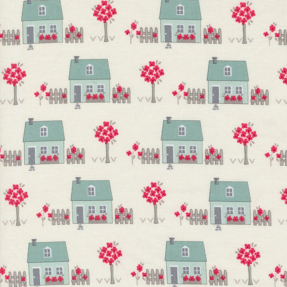 My Summer House- Houses  Cream 3040 12   by Bunny Hill Designs - Moda - 1/2 yard