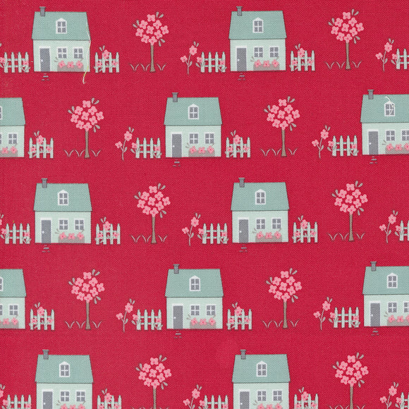 My Summer House- Houses  Rose 3040 15  by Bunny Hill Designs - Moda - 1/2 yard