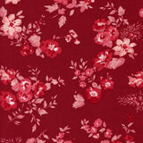 Hollyhocks and Roses English Geranium Red 3050 17 by Bunny Hill Designs - Moda - 1/2 Yard