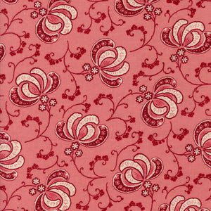 Hollyhocks and Roses Blooms Carnation Pink 3051 15 by Bunny Hill Designs - Moda - 1/2 Yard