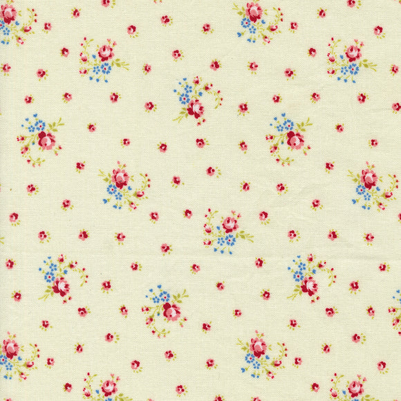 Hollyhocks and Roses Little Roses Jasmine 3052 11 by Bunny Hill Designs - Moda - 1/2 Yard