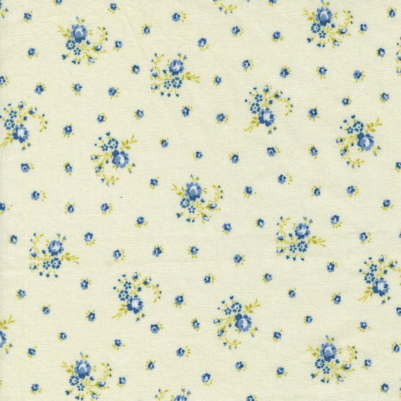 Hollyhocks and Roses Little Roses Jasmine Sky 3052 12 by Bunny Hill Designs - Moda - 1/2 Yard