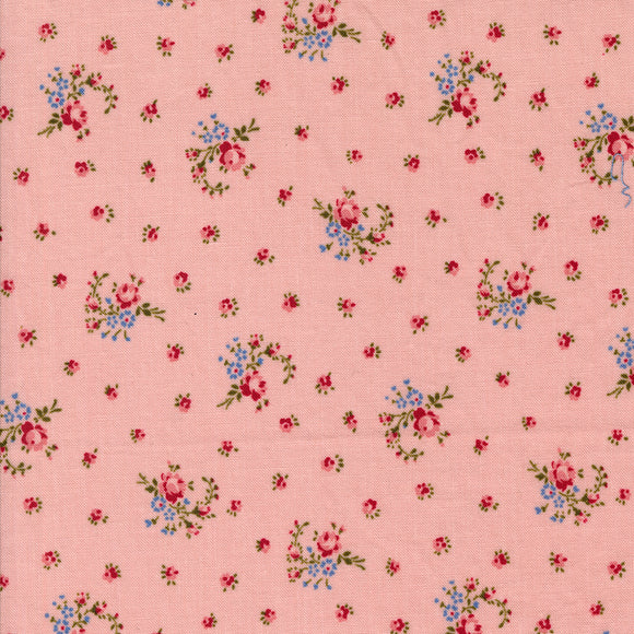 Hollyhocks and Roses Little Roses Hollyhock Pink 3052 17 by Bunny Hill Designs - Moda - 1/2 Yard