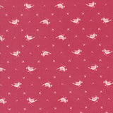 Hollyhocks and Roses Little Bird Geranium Red 3053 15 by Bunny Hill Designs - Moda - 1/2 Yard