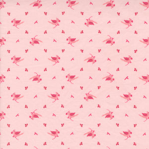 Hollyhocks and Roses Little Bird Hollyhock Pink 3053 18 by Bunny Hill Designs - Moda - 1/2 Yard