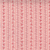 Hollyhocks and Roses Floral Stripes Hollyhock Pink 3056 17 by Bunny Hill Designs - Moda - 1/2 Yard