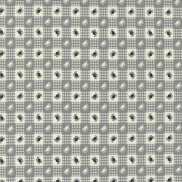 Owl O Ween Gingham Spider Fog 31194 18 by Urban Chiks-Moda- 1 YARD