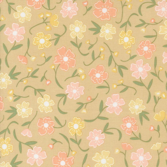 Flower Girl Flower Fields Wheat 31730 12  by Heather Briggs- Moda- 1/2 Yard