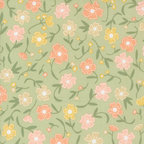 Flower Girl Flower Fields Pear 31730 18 by Heather Briggs- Moda- 1/2 Yard