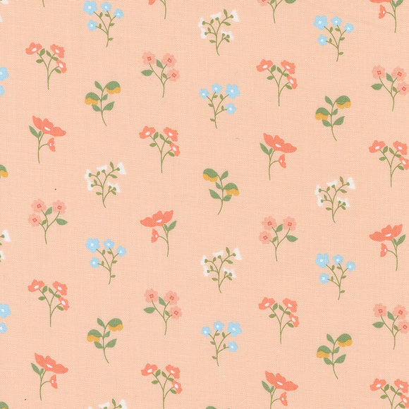 Dainty Meadow Wildflowers Peachy 31741 17 by Heather Briggs- Moda -1/2 Yard