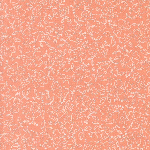 Dainty Meadow Dainty Doodles Coral 31743 19 by Heather Briggs- Moda -1/2 Yard