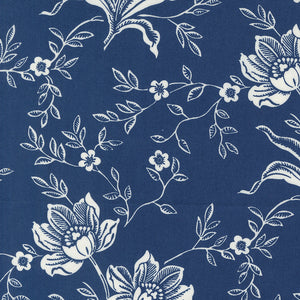 Denim and Daisies Woodcut Bloom Midnight Jeans 35380 18  by Fig Tree and Co- Moda- 1/2 Yard