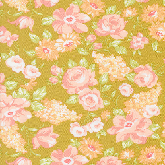 Portofino Tuscan Blooms Pineapple 35390 17 by  Fig Tree- Moda- 1/2 Yard