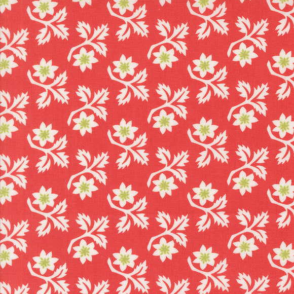 PREORDER Buon Natale Woodcut Poinsettia 35402 13 by Fig Tree - Moda- 1/2 yard